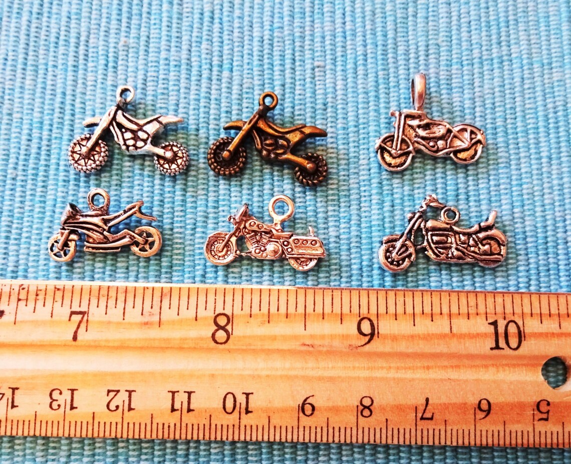 MOTORCYCLE DIRT BIKE keychain personalized with initial charm Etsy