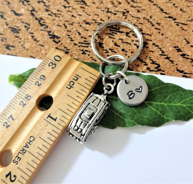 3d CAMPER KEYCHAIN personalized with initial charm camping Etsy