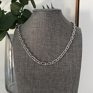 Stainless steel large link 3:1 CHAIN UNISEX necklace -6.5mm x 11/5mm non tarnish hypoallergenic necklace, unisex mens necklace
