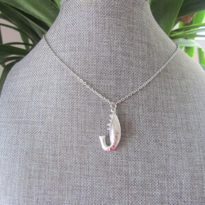 STAINLESS STEEL SHRIMP necklace - completely stainless steel non tarnish hypoallergenic necklace - shrimp is puffy and same on both sides