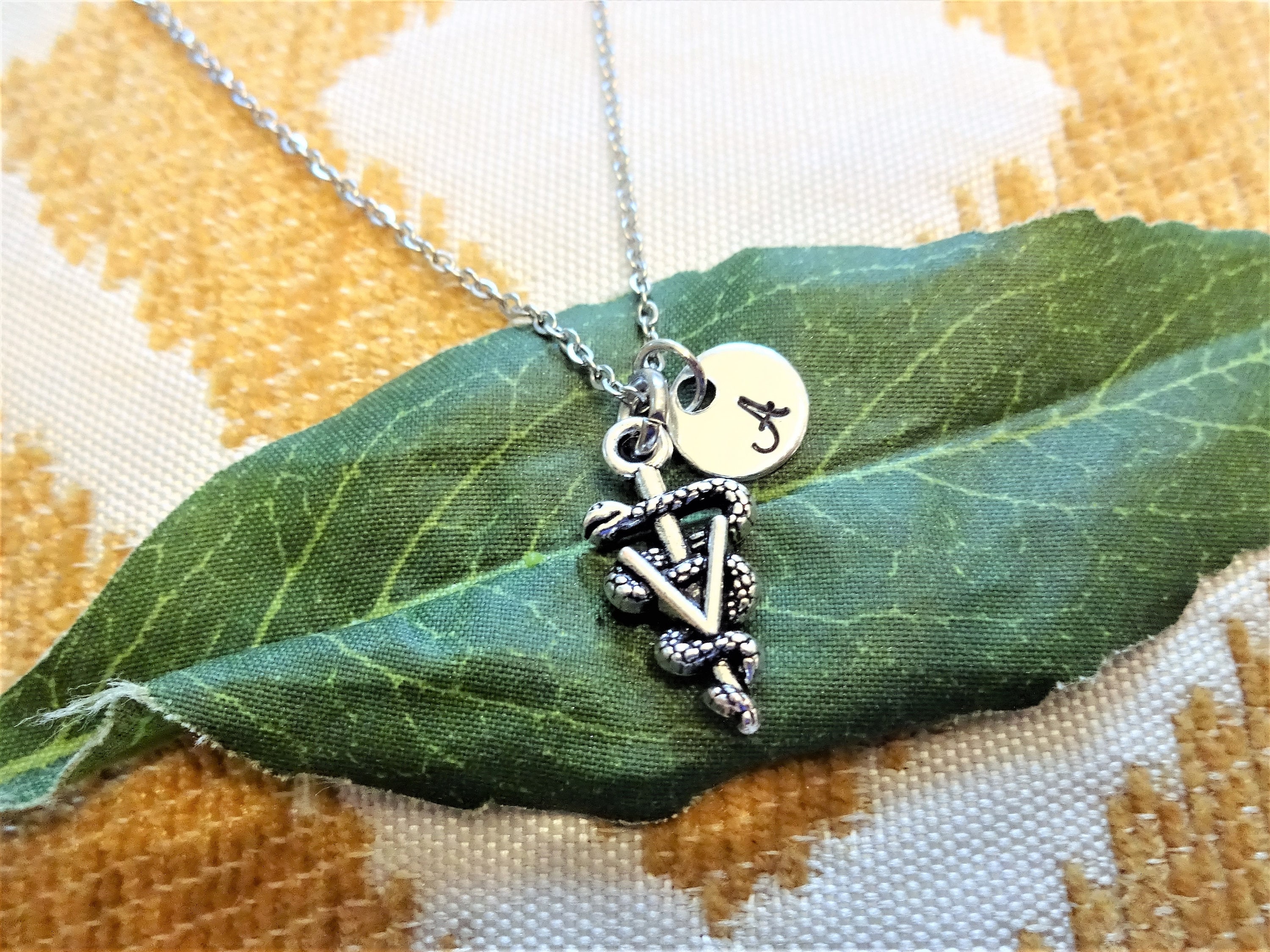 Custom Silver Tone Vet Necklace