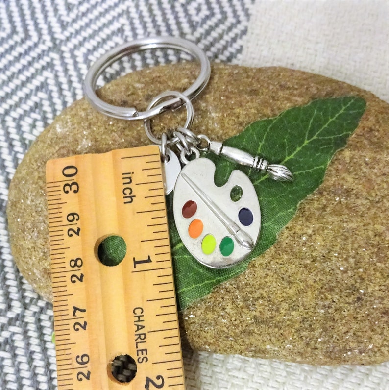 ART PAINT PALETTE Keychain Personalized With Initial Charm 1 Etsy