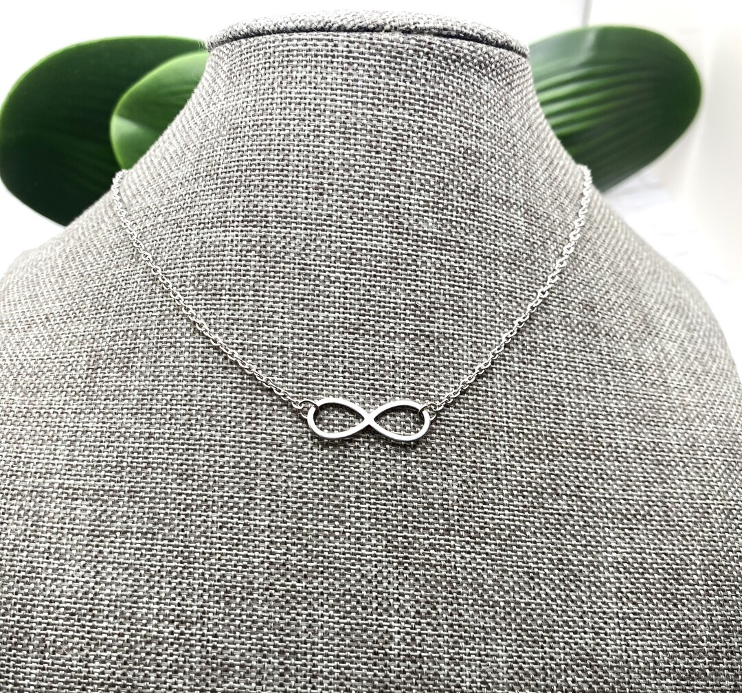 Stainless Steel INFINITY NECKLACE on Stainless Steel Chain - All ...
