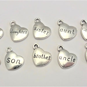 ADD on UPGRADE  double sided mom, sister, aunt, dad sister charm - If you want only this charm, please choose option &quot;no I want just this&quot;