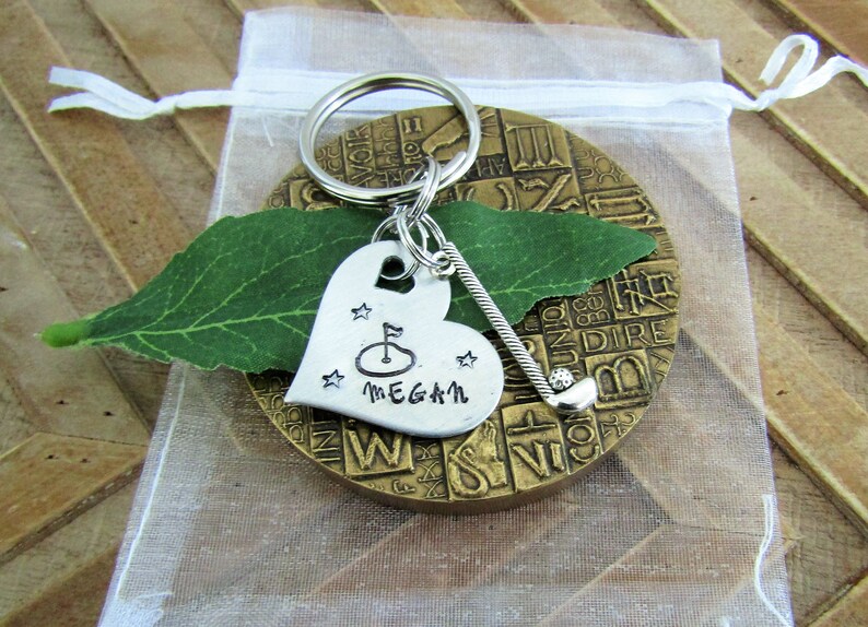 PERSONALIZED GOLF KEYCHAIN With Name and Golf Club Charm Etsy