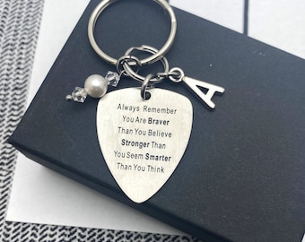 KENYG Inspirational Jewelry for Daughter Always Remember You are Braver Than You Believe Dog Tag Key Ring Key Chain Silver KENYG Inspirational Jewelry for Daughter Always Remember You are Braver Than You Believe Dog Tag Key Ring Key Chain Silver