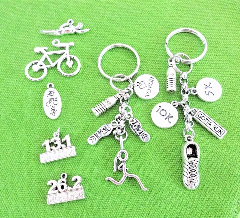 Love To Run//Trainer Keyring//Bag//Purse Charms or Pick 5K//10K//1//2 //Full Marathon