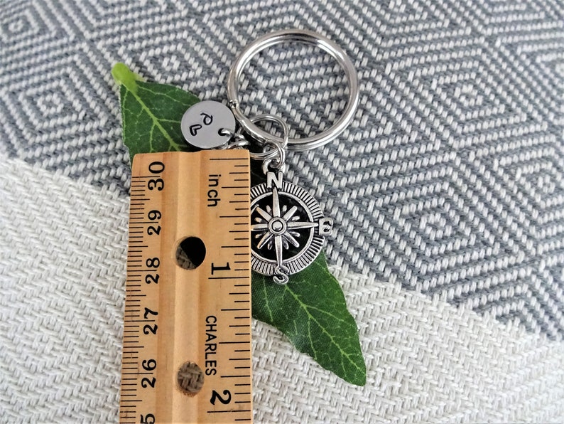 ORIGAMI AIRPLANE & COMPASS Keychain Personalized With Initial Etsy