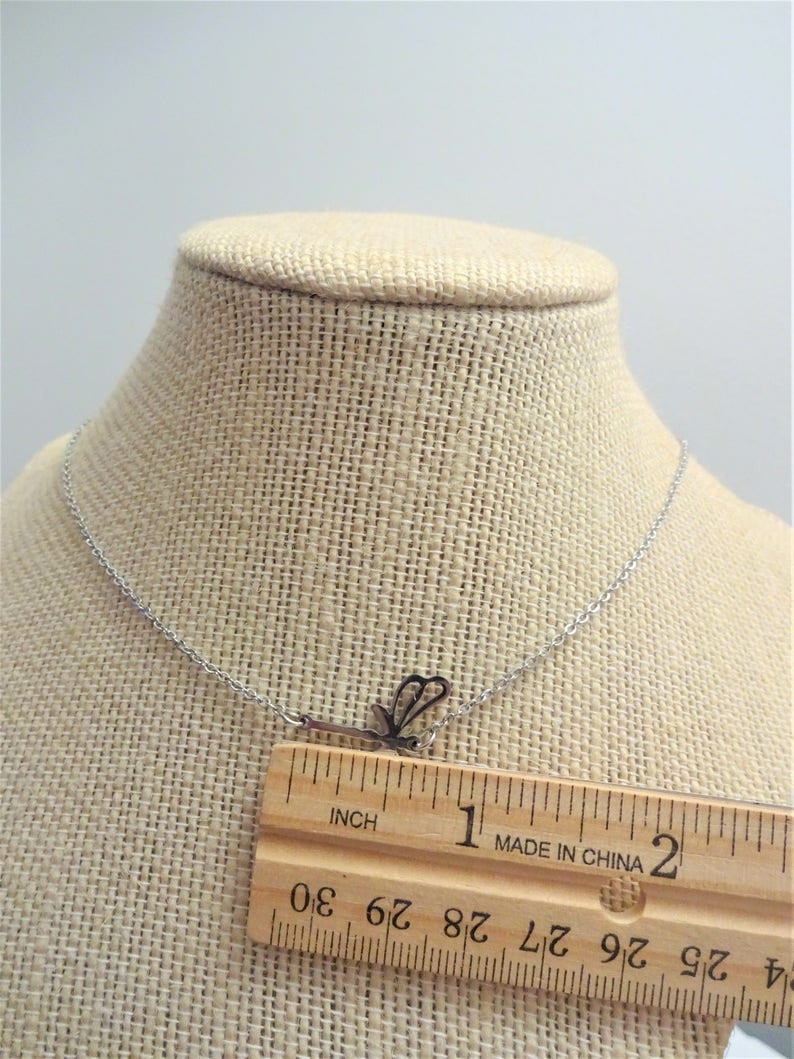 all stainless steel hypoallergenic choker necklace STAINLESS STEEL DRAGONFLY necklace on a stainless steel fine chain silver dragonfly