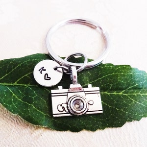 CAMERA KEYCHAIN personalized with initial charm  - PHOTOGRAPHER keychain, zipper pull or purse charm - see all pix