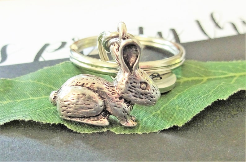 3D BUNNY RABBIT KEYCHAIN Personalized With Initial Charm - Etsy