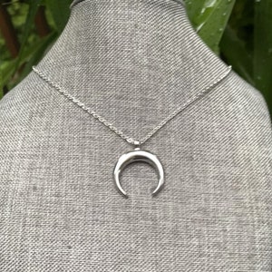 Half moon necklace for men, silver chain, gift for him, upside down cr –  Shani & Adi Jewelry