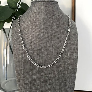 Stainless steel large link UNISEX CHAIN necklace - 6.4mm x 4.5mm 16G non tarnish hypoallergenic necklace - mens or womens