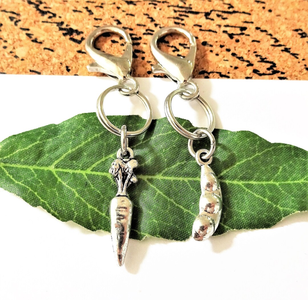 Just Like PEAS & CARROTS Keychains Set of 2 Keychains One Peas and One