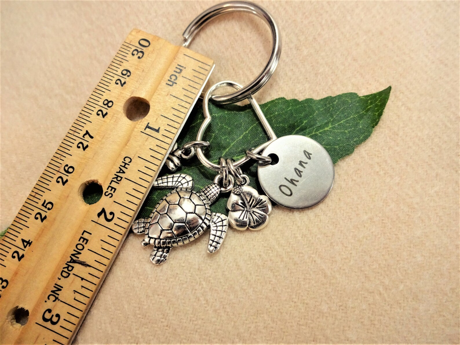 OHANA KEYCHAIN With Pineapple Hibiscus Flower Turtle on a Etsy