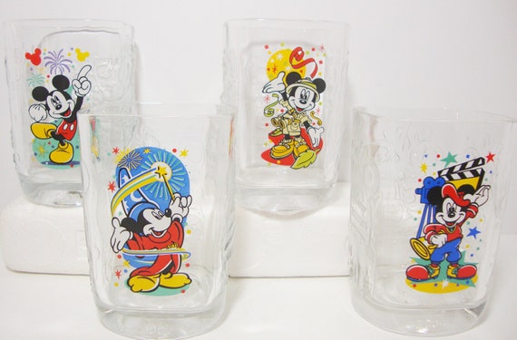 Disney McDonalds Mickey Mouse Year 2000 Celebration Complete Set of 4 Glasses