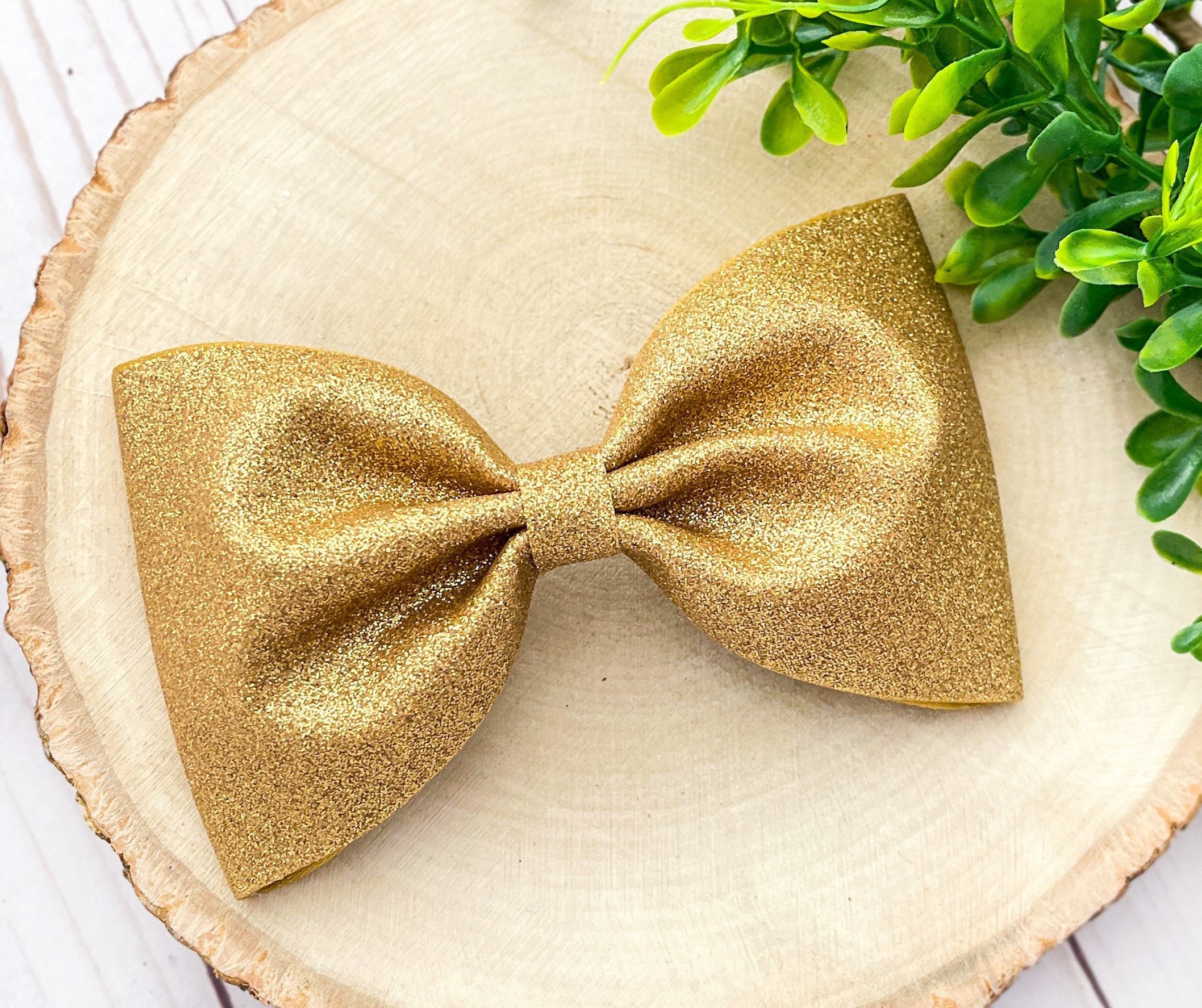 Gold Glitter Hair Bow, Gold Bow, Gold Glitter Bow, Gold Glitter