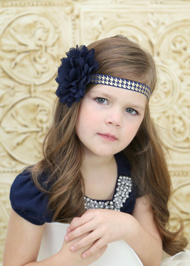 Navy Blue Flower Headband Navy Blue Headband Navy Blue - Etsy