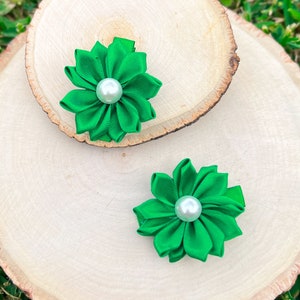Green Hair Clips, Green Flower Hair Clips, Baby Hair Clips, Flower Hair Clips Girls, Flower Hair Clips Wedding, Flower Hair Clips Toddler