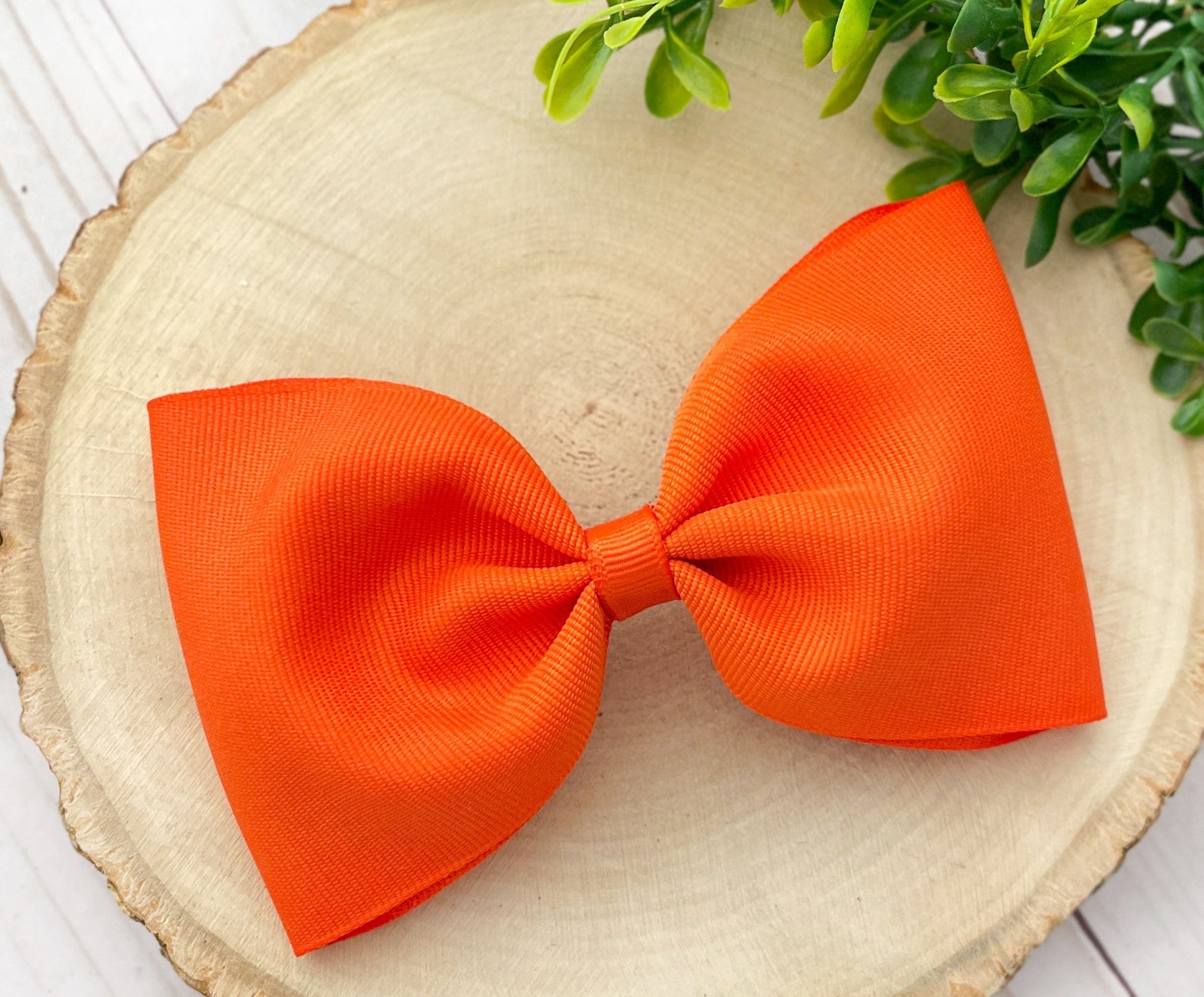 Big Orange Bow Orange Hair Bow Solid Orange Bow Fall Hair Etsy