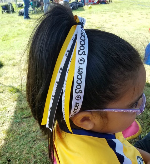 Girls Soccer Hair Bows Soccer Bows Streamer Soccer Bows Etsy