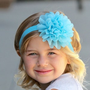 Aqua Blue Flower Headband, Aqua Blue Headband, Aqua Blue Flower Girl Headband, Aqua Blue Hair Clip, Aqua Blue Flower Clip, Aqua Headband