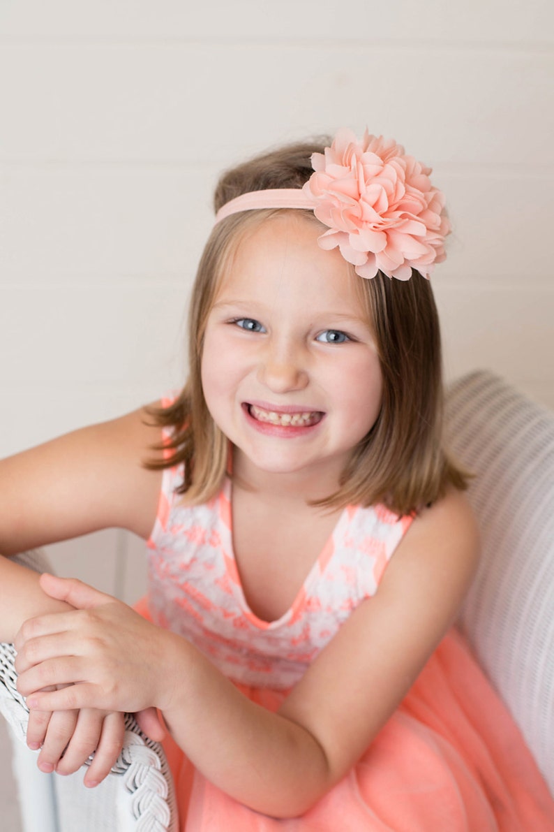 Peach Flower Headband Peach Headband Peach Flower Clip Etsy
