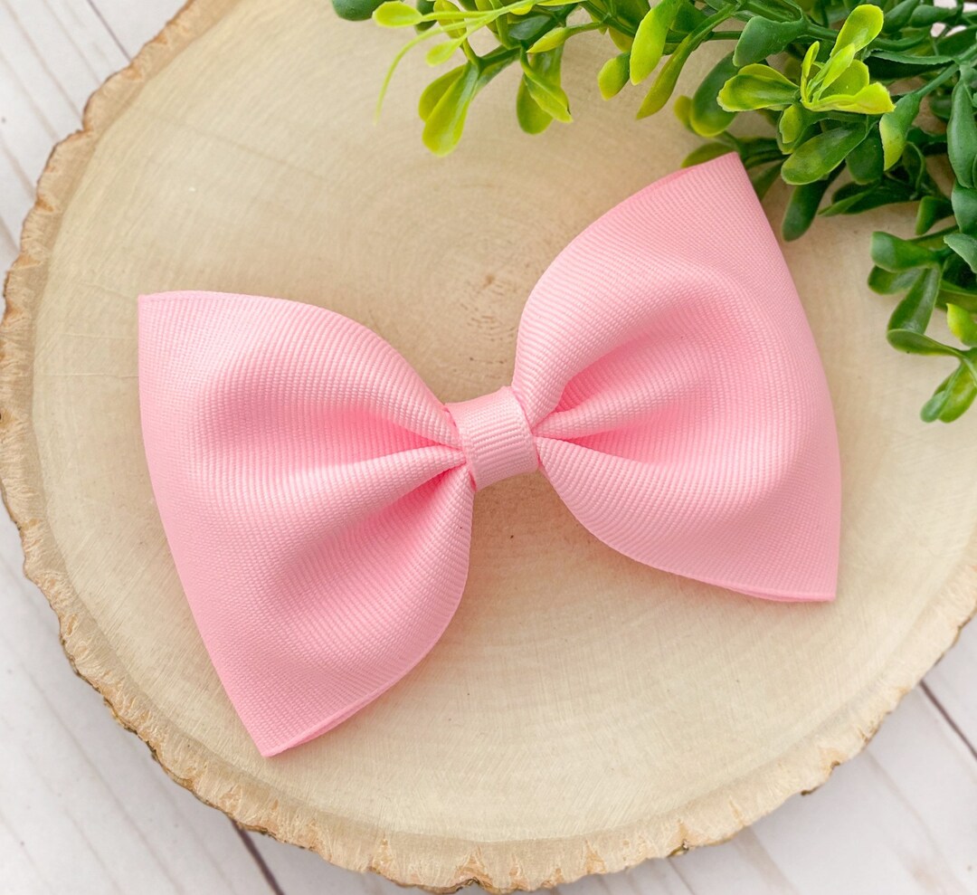 Buy Pink Hair Bow, Solid Pink Bow, Pink Hair Bow for Girls, Pink Flower Girl Bow, Pink Clip