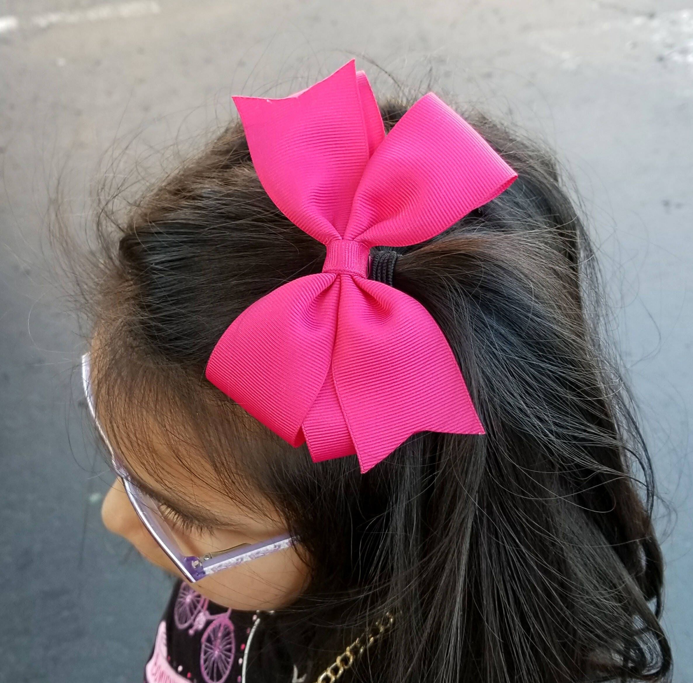 Hot Pink Hair Bow Solid Pink Bow Pink Bow Headband Shocking