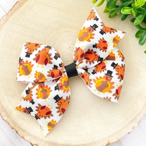 Thanksgiving Turkey Hair Bow, Thanksgiving Headband, Fall Hair Bow, First Thanksgiving Headband, Fall Harvest Bow, Fall Hair Bow for Girls