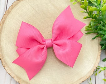 Solid Pink Hair Bow, Pink Bow Headband, Hot Pink Bow, Hot Pink Headband, Pink Hairbow, Pink Boutique Bow, Boutique Hair Bow, Pink Bow Clip
