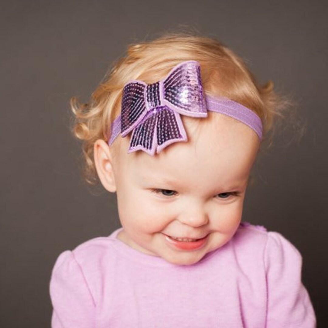 Lavender Bow Headbands, Baby Girl Headbands, Baby Headbands, Purple Bow Headbands, Newborn