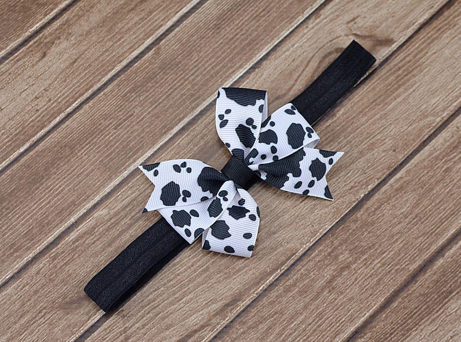 Cow Headbands Cow Print Headbands Cow Hair Bows Cow Bow | Etsy