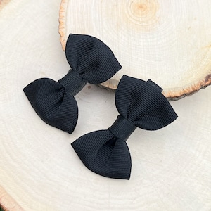 Small Black Bows, Small Bows, Baby Clips, Tiny Black Bows, Small Baby Bows, Baby Hair Clips, Black Hair Clips, Mini Bows, Black Pigtail Bows