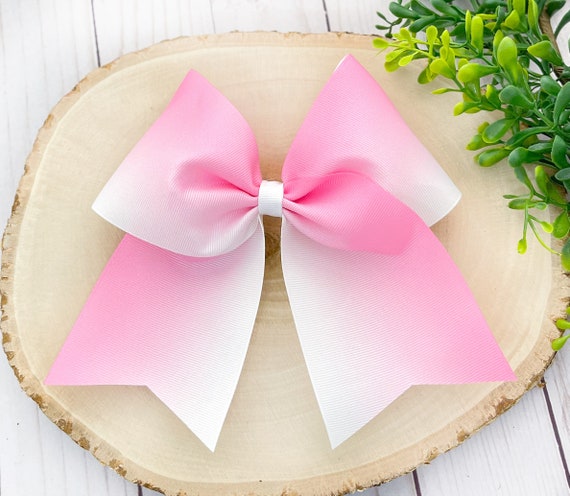 Hot Pink Cheer Bow for Girls Large Hair Bows with Ponytail Holder Ribb