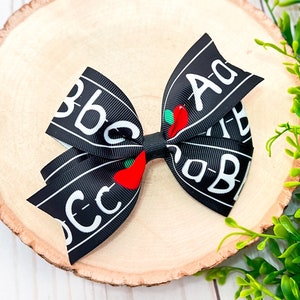 ABC Bows, Alphabet Bow, School Hair Bows For Girls, School Bows, Back To School Hair Bows, Bows for Girls, School Hairbows, Chalkboard Bow