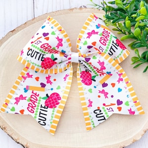 First Grade Hair Bow, 1st Grade Bow, Back to School Bow, Back to School Hair Bow, Girls School Bow, School Cheer Bow, Second Grade Bow