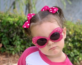 Hot Pink Hair Bows, Pink Bows, Pink and White Bows, Pink Polka Dot Bows, Pink Mouse Bows, Pigtail Hair Bows, Tuxed Bows, Pink Bow Clips