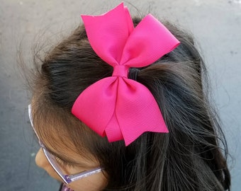 Solid Hot Pink Hair Bow, Pink Bow Headband, Shocking Pink Hair Bow, Shocking Pink Bow, Bows for Girls, Pink Boutique Bow, Boutique Hair Bow