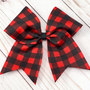 Red Buffalo Plaid Bows, Red Plaid Bows, Christmas Plaid Bows, Christmas Bows, Christmas Hair Bows, Checkered Bows, Big Plaid Bows, Red Plaid