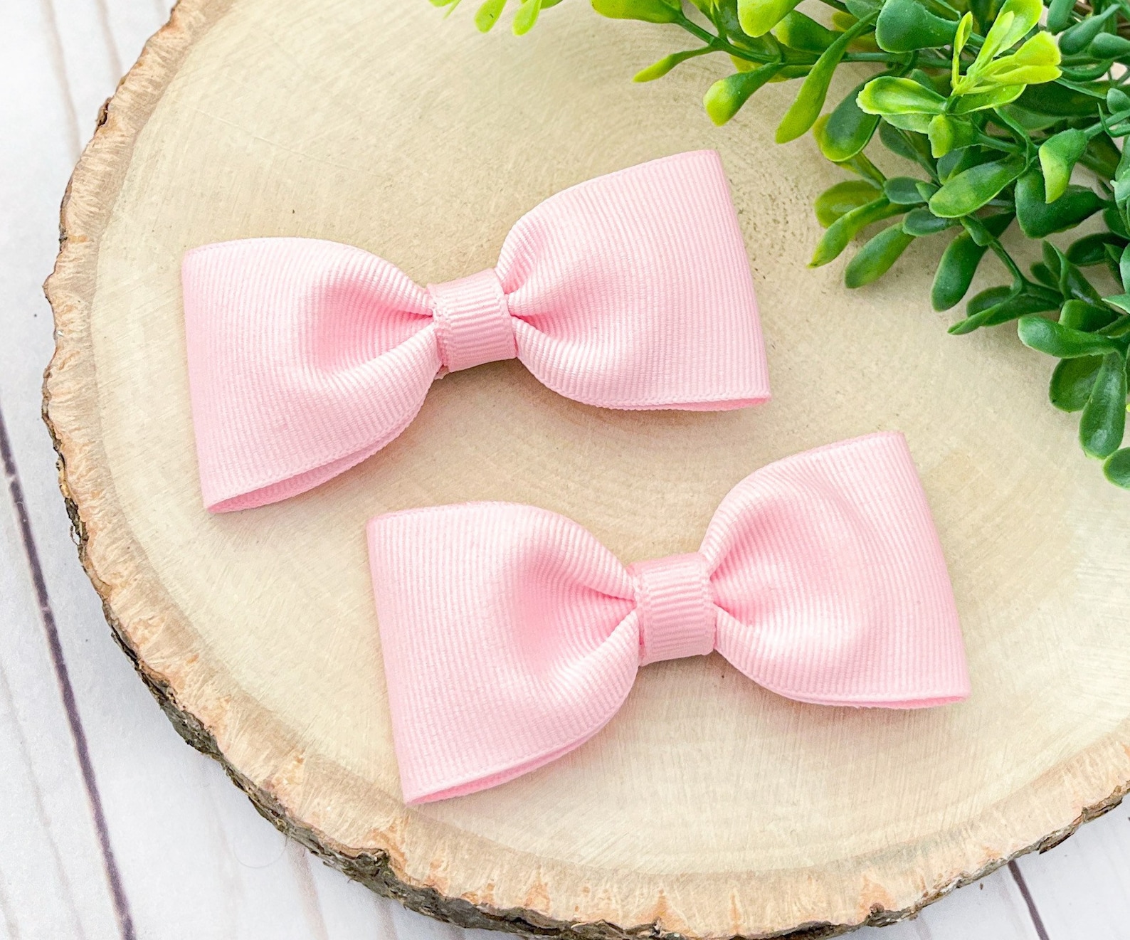 Light Pink Hair Bows Pink Bows Pink Pigtail Bows Tuxedo Etsy