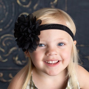 Large Black Flower Headband, Flower Headbands for Girls, Black Wedding  Funeral Headband, Big Flower Headband, Elegant Black Flower Headband