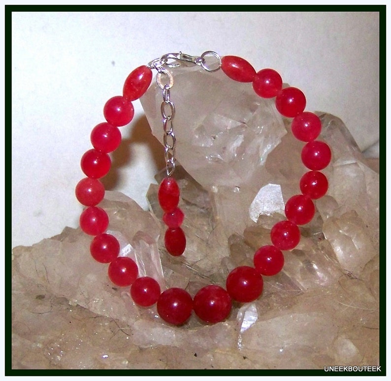 Red Ruby & Red Quartz Bead Extendable Bracelet OOAK Root Etsy