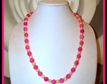 Extra Long Pink Ruby & Pearl Necklace – Sterling Silver Clasp