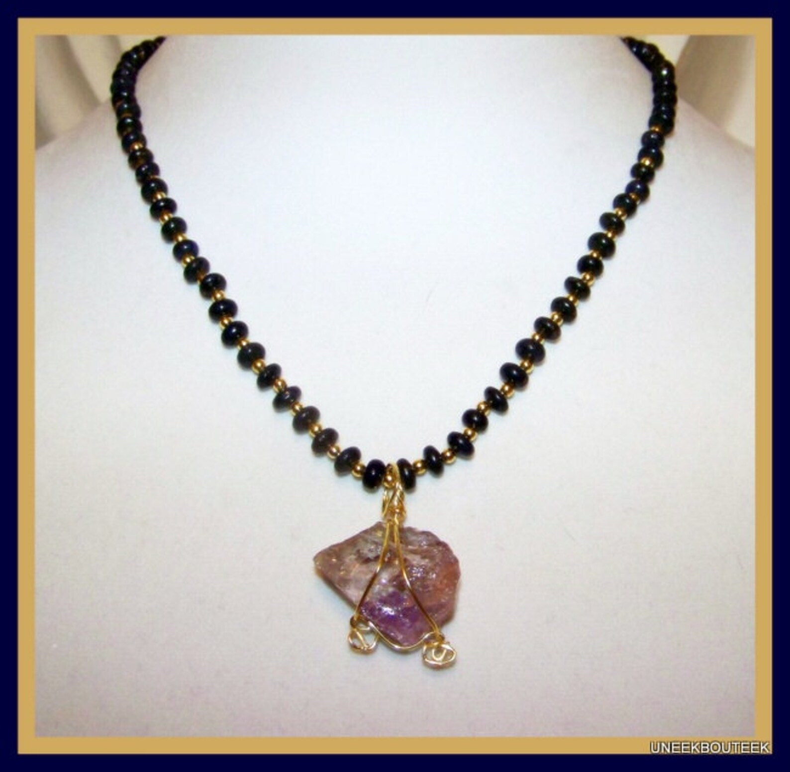 Lapis Lazuli & Gold Bead Necklace Bracelet Set With Gold Etsy