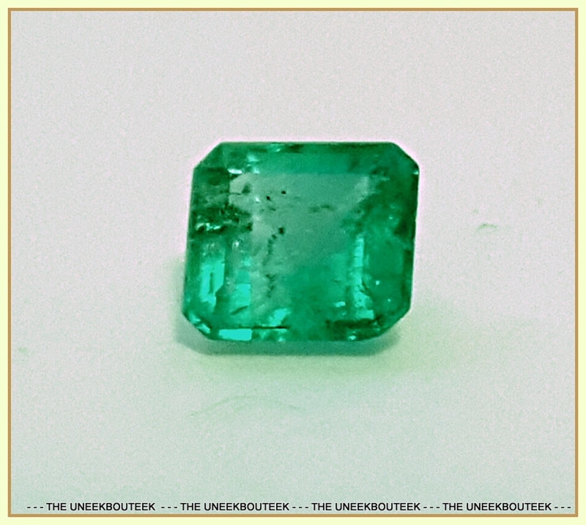 Natural Colombian Emerald Gemstone 0.7ct square Cut Vivid - Etsy