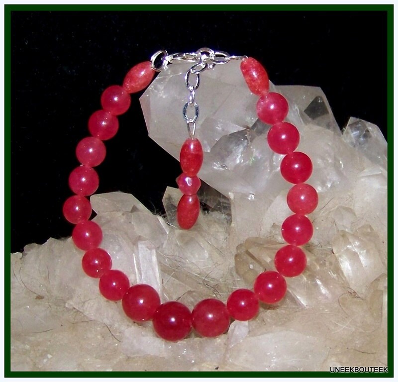 Red Ruby & Red Quartz Bead Extendable Bracelet OOAK Root Etsy