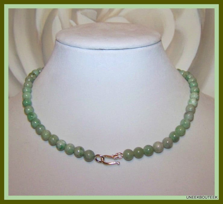 Green Jade & Faceted Jade Bead Necklace -soft Spring Summer