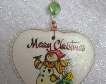 Snowman Merry Christmas ornament