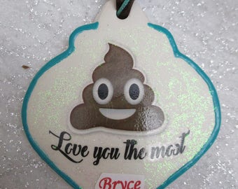 Poop emogi personalized Christmas ornament